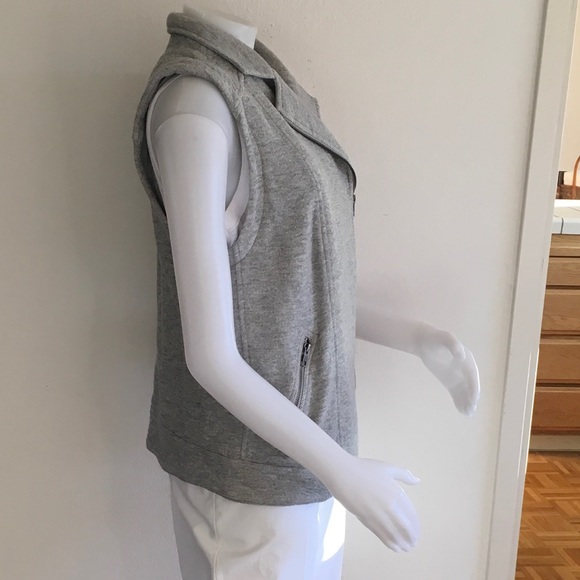 SATURDAY SUNDAY Gray Cotton Moto Sweatshirt Vest L - Picture 3 of 7